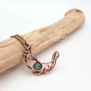 Turquoise Necklace, Moon Necklace, December Birthstone, Crescent Moon, Crystal Moon, Boho Jewelry