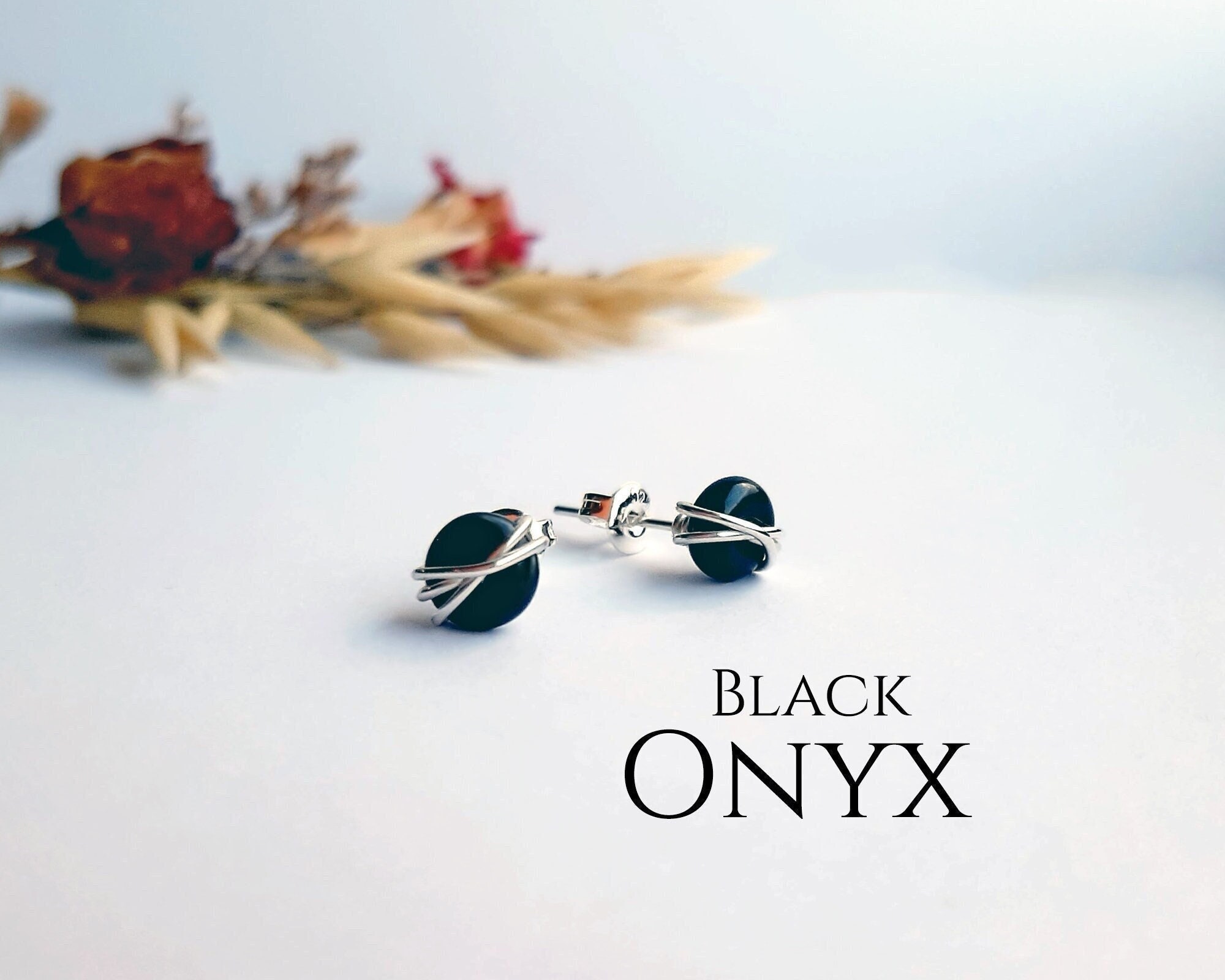 Alyson Layne 14K Gold Round Black Onyx Stud Earrings, Women's