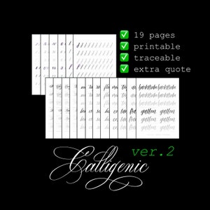 Calligenic Ver.2 Worksheets (Copperplate & Modern Calligraphy)