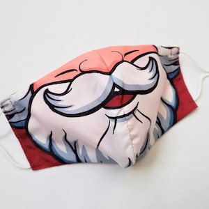 Santa Claus Face Mask: Reusable Christmas Mask