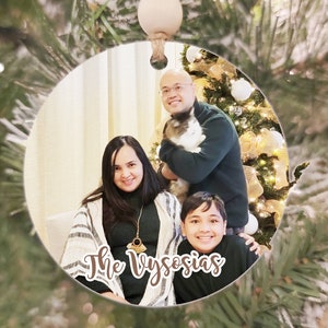Custom Family Photo Christmas Ornament: Personalized Gloss Ornament