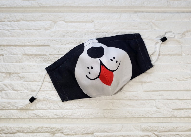Dog Face Mask for Kids Dog Print Mask Fun Kids Face Cover Etsy