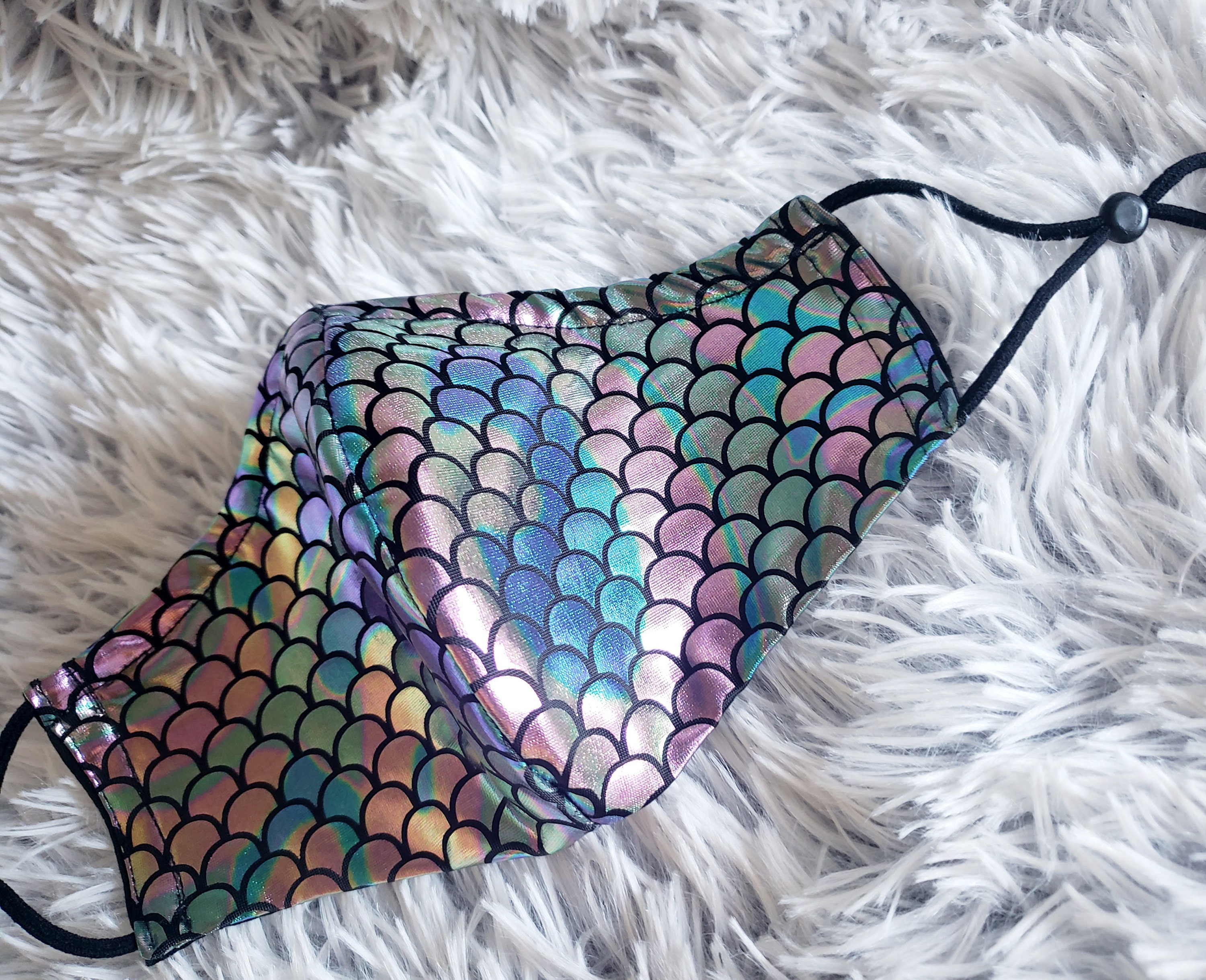 Mermaid face maskMermaid Mask washable mask iridescent Etsy