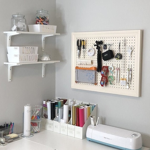Nursery| Pegboard Frame for Organization Wood 24in x 36in Jewelry Peg Board Organizer for Crafts Tools
