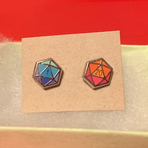 Dnd Dice Enamel Stud Earrings