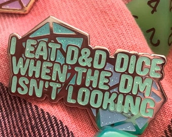 Dnd Dice Eater Glitter Enamel Pin