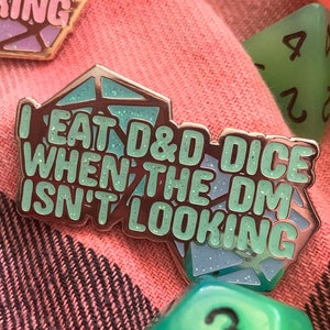 Dnd Dice Eater Glitter Enamel Pin