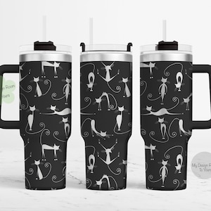 Cat 40oz Tumbler Wrap SVG, Crazy Cats 40oz Tumbler Laser Engraving Wrap, 40oz Laser Engraved SVG, Laser Engraving, Cat Engraved Tumbler SVG