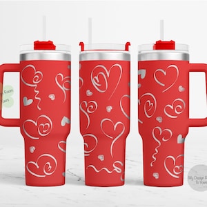 Herzen 40 Unzen SVG, Valentinstag Herzen 40 Unzen Tumbler Laser-Datei, Gravur Wrap, 40 Unzen Laser gravierte SVG, Laser-Gravur, 40 Unzen SVG, Band svg