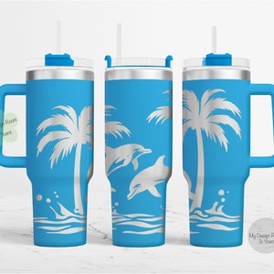 Delfine 40oz SVG, Delfin 40oz Tumbler Laserdatei, 40oz Tumbler Lasergravur Wrap, 40oz lasergraviertes SVG, Lasergravur Design