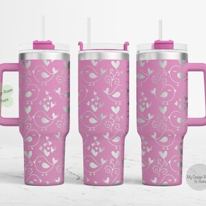Gobelet 40 oz Love Birds, emballage laser pour gobelet 40 oz Saint-Valentin, gobelet oiseau, oiseau 40 oz gravé au laser SVG, SVG de gobelet oiseau 40 oz