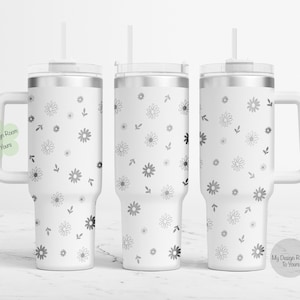 Daisy SVG, Daisy 40oz Tumbler Laser File, 40oz Tumbler Laser Gravure Wrap, 40oz Laser Gegraveerde SVG, Laser Gravure Design