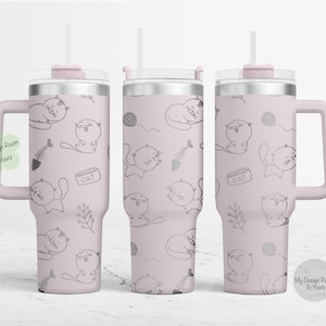 Cats 40oz Tumbler Wrap, Cute Cat 40oz Tumbler Laser Wrap, Cat Engraved Wrap, Cat 40oz Laser Engraved SVG, Cat 40oz Tumbler Wrap SVG