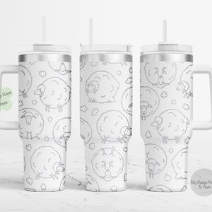 Pecora da 40 once SVG, file laser tumbler di pecora da 40 once, involucro per incisione laser tumbler da 40 once, SVG inciso al laser da 40 once, disegno di incisione laser