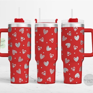 Herzen 40 Unzen SVG, Liebe Herzen 40 Unzen Laserdatei, 40 Unzen Becher Lasergravur Wrap, 40 Unzen Laser gravierte SVG, Lasergravur-Design