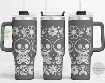 Archivo láser de vaso de 40 oz de Halloween, envoltura de grabado láser de vaso de esqueleto de 40 oz, SVG grabado con láser de 40 oz, envoltura de grabado láser, SVG de Halloween