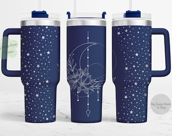 Moon Dreamcatcher SVG, Moon 40oz Tumbler Laser File, 40oz Tumbler Laser Engraving Wrap, 40oz Laser Engraved SVG, Laser Engraving Design