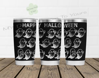 Plik laserowy do kubka Halloween 20oz, Owijka laserowa do grawerowania kubka Ghosts 20oz, Grawer laserowy Halloween 20oz SVG, Kubek SVG na Halloween, Duch