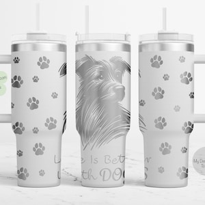 Dog 40oz Tumbler Laser File, Dog 40oz Tumbler Laser Engraving Wrap, Dog 40oz Laser Engraved SVG, Dog Tumbler Wrap SVG, Dog Tumbler Laser