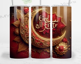 Ramadan Eid Al-Fitr 20 oz Skinny Tumbler Sublimation Design Digital Download PNG Instant DIGITAL ONLY, Ramadan Eid Al Fir Tumbler Wrap