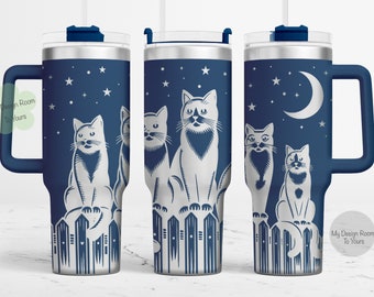 Cat 40oz Tumbler Laser File, Cats 40oz Tumbler Laser Engraving Wrap, Cat 40oz Laser Engraved SVG, Cat Laser Tumbler Wrap, Cat Tumbler Wrap