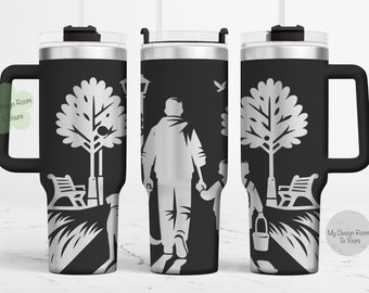 Father 40oz Tumbler Laser File, Fathers Day 40oz Tumbler Laser Engraving Wrap, Fathers Day 40oz Laser Engraved SVG, Dad Laser Engraving