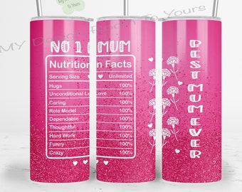 Best Mum Mothers Day 20 oz Skinny Tumbler Sublimation Design Digital Download PNG Instant DIGITAL ONLY, Mum Tumbler Wrap