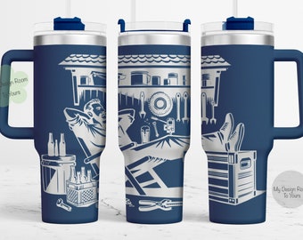 Fathers Day 40oz Tumbler Laser Wrap, Man Shed 40oz Tumbler Laser Engraving Wrap, Fathers Day 40oz Laser Engraved SVG, Garage Laser Engraving