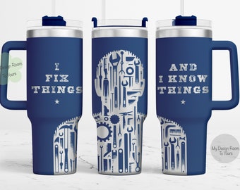 Fathers Day 40oz Tumbler Laser Wrap, I Fix Things 40oz Tumbler Laser Engraving Wrap, Fathers Day 40oz Laser Engraved SVG, Laser Engraving