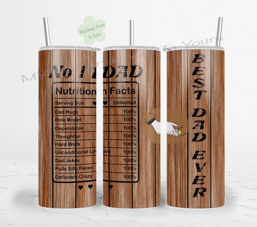 Best Dad Number One Fathers Day Wood 20 Oz Skinny Tumbler Sublimation ...