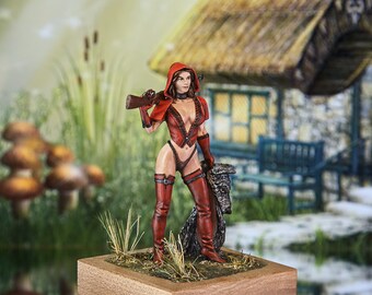Little Red Riding Hood Resin Model Kit: 75mm Pin-Up Miniature (Unassembled/Unpainted)