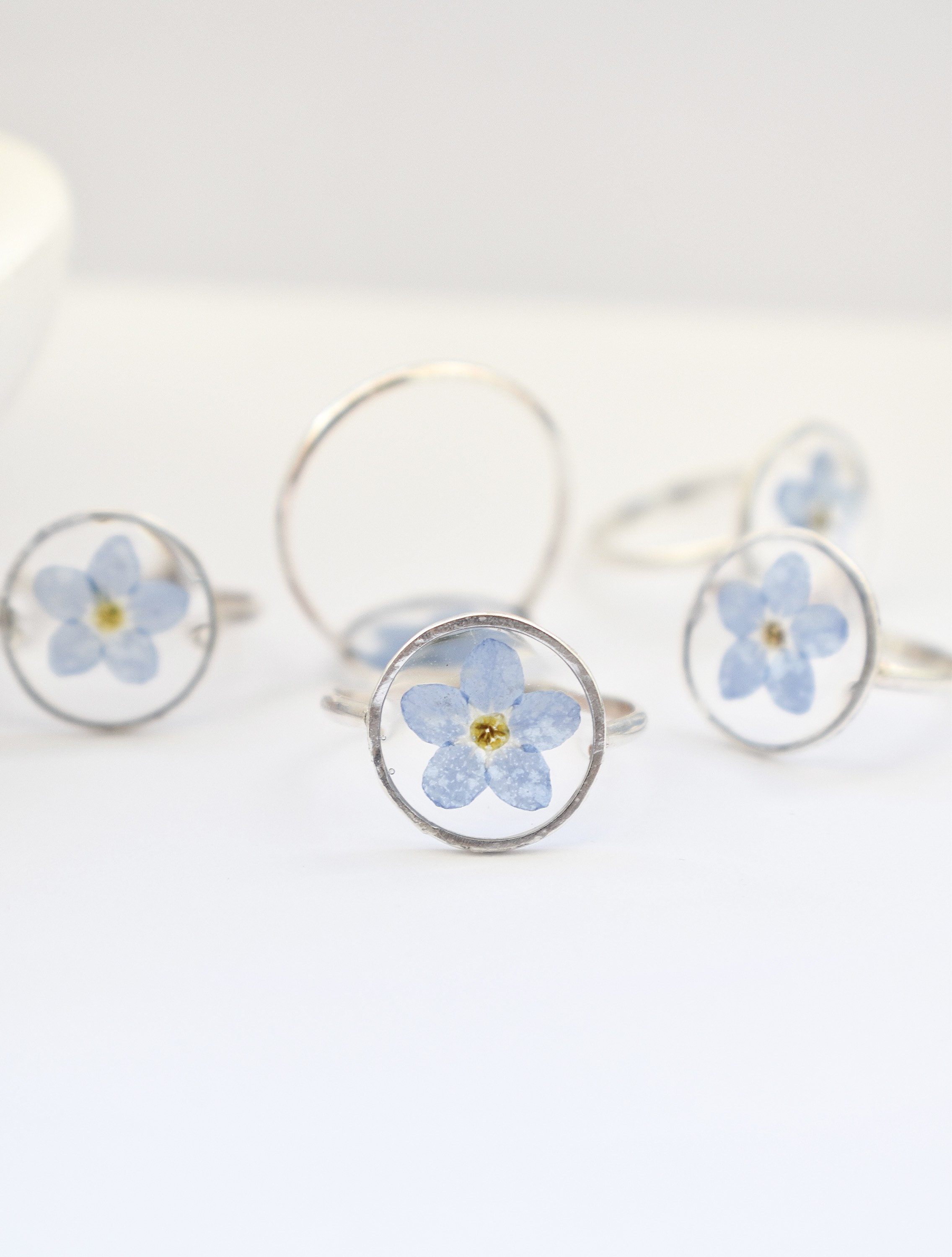 Me Not RingSterling Silver Pressed Flower Ring Etsy