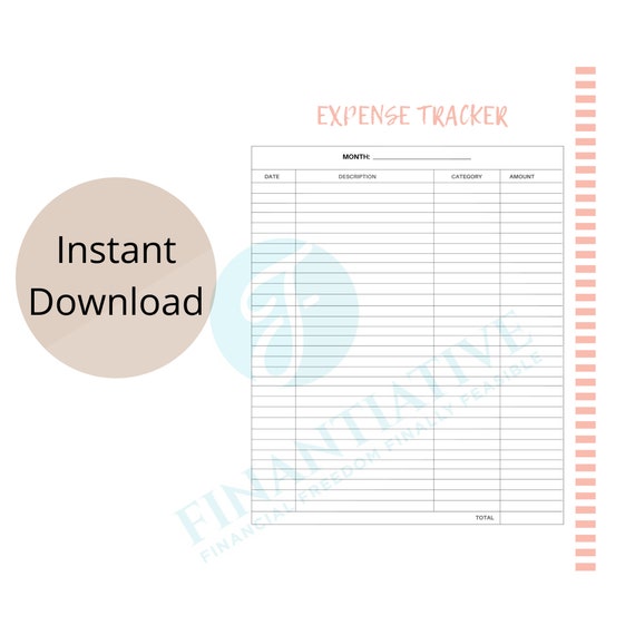 Expense Tracker Printable - Etsy