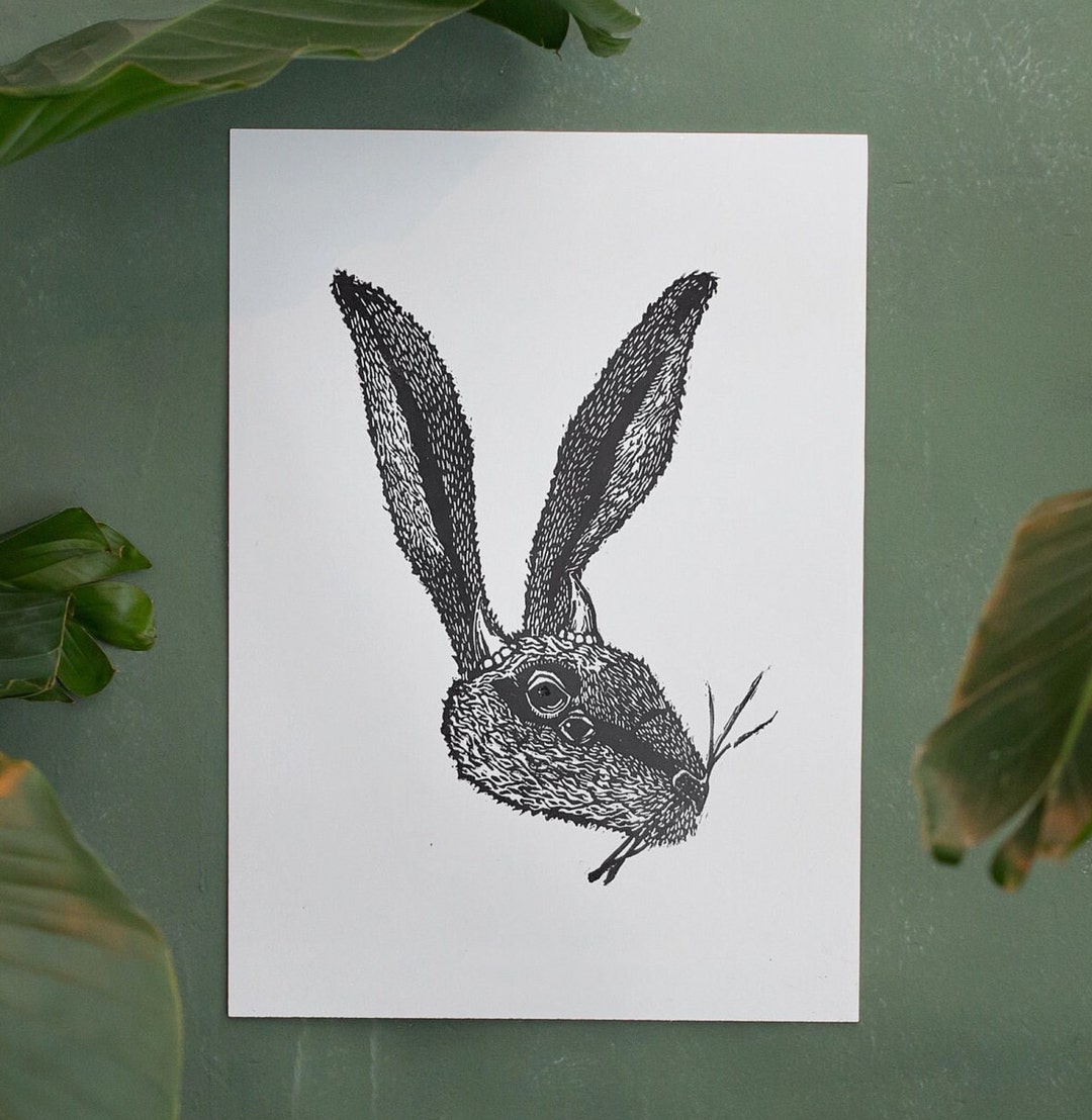 Jackelope / Were-rabbit / Rabbit Demon 9” X 12” Dorm Room Art Print ...