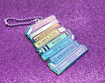 Rainbow Metal Book stack bookish Christmas Ornament | Book lover | Bibliophile
