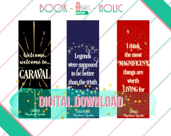 Caraval Bookmark Set | Printable Bookmarks | Digital Download