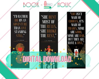 A Darker Shade of Magic Collector's edition Bookmark Set | Printable Bookmark | Digital Download |