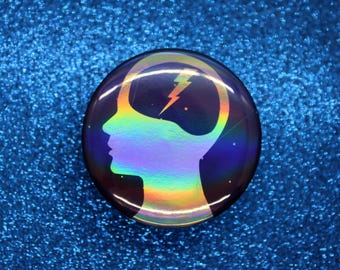 Telepath Ability Button Pin | Keeper of the Lost Cities Inspired Badge | Holographic Bookish Pin