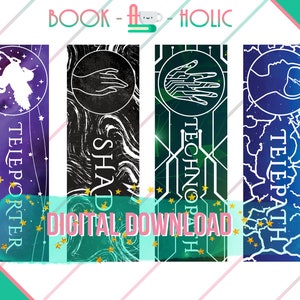 Keeper of the Lost Cities inspired Exillium ability badges foil bookmarks | Gardiens des Cités perdues | KOTLC | Digital Download PRINTABLE