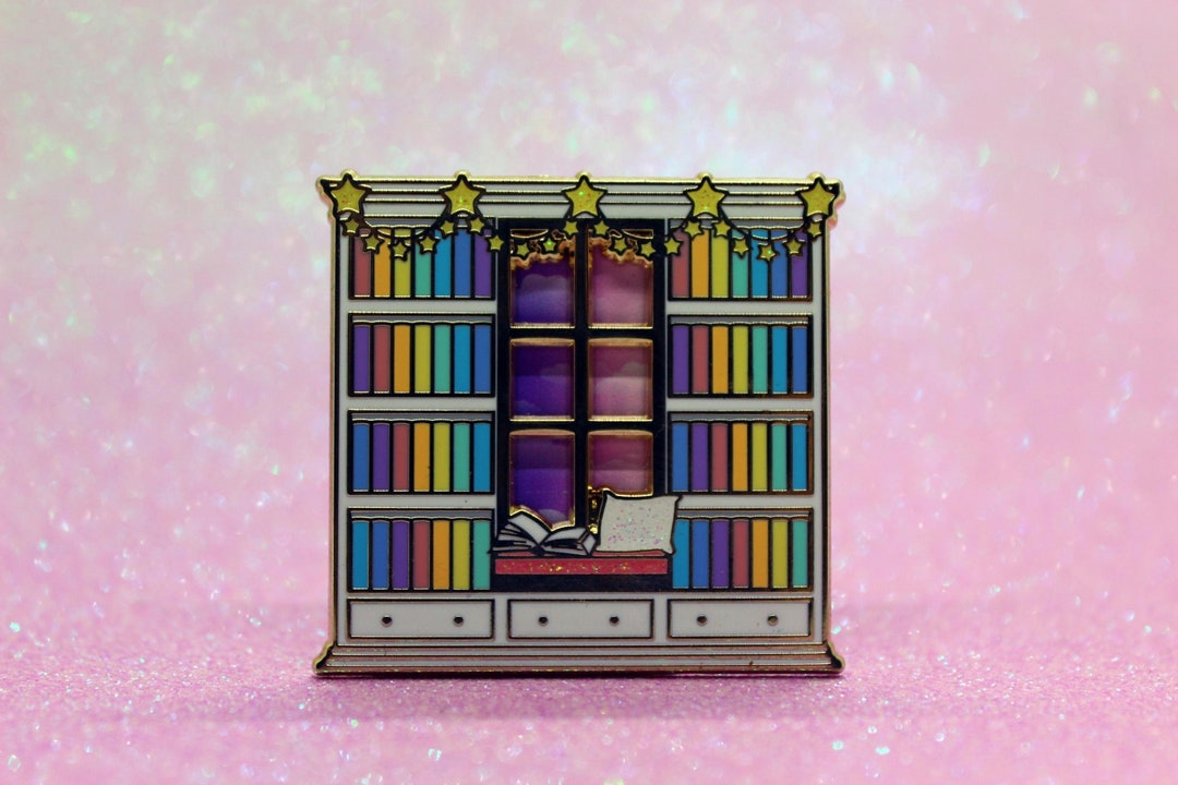 Reading Nook "reading Until Dawn" Sliding Hard Enamel Pin | Book Lover ...