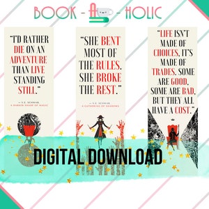 A Darker Shade of Magic Bookmark Set | Printable Bookmark | Digital Download |