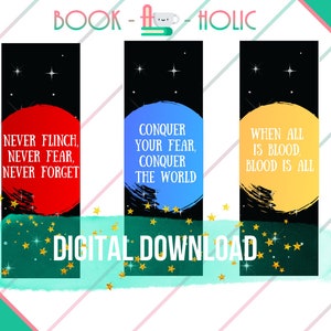 Nevernight Chroniken Lesezeichen Set | Druckbare Lesezeichen | Digitaler Download