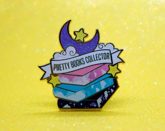 Pin de esmalte duro de Pretty Books Collector / Amante de los libros / Bibliófilo