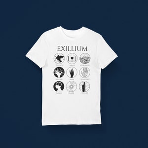 Keeper of the Lost Cities inspirado bookish Camiseta Unisex de manga corta / Insignias Exillium / Gardiens des Cités Perdues