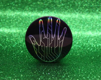 Technopath Ability Button Pin | Keeper of the Lost Cities Inspired Badge | Holographic Bookish Pin