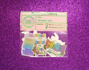 Book Lover Holographic Sticker Pack | Book Dragon, TBR Cart & Pretty Books Collector | Pixie Dust and Mirror Vinyl Stickers