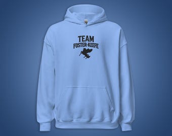 Team Foster-Keefe Embroidered Hoodie| Keeper of the Lost Cities Inspired Crewneck | Personalized Gift for KotLC Fans | BRIGHT COLORS