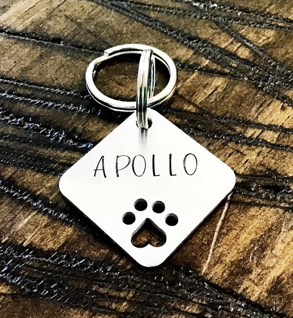 Pet ID Tag Paw Print Dog Tags for Dogs Puppy ID Tag | Etsy