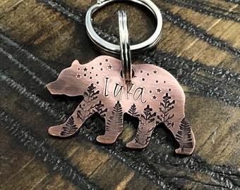 bear shaped dog tag