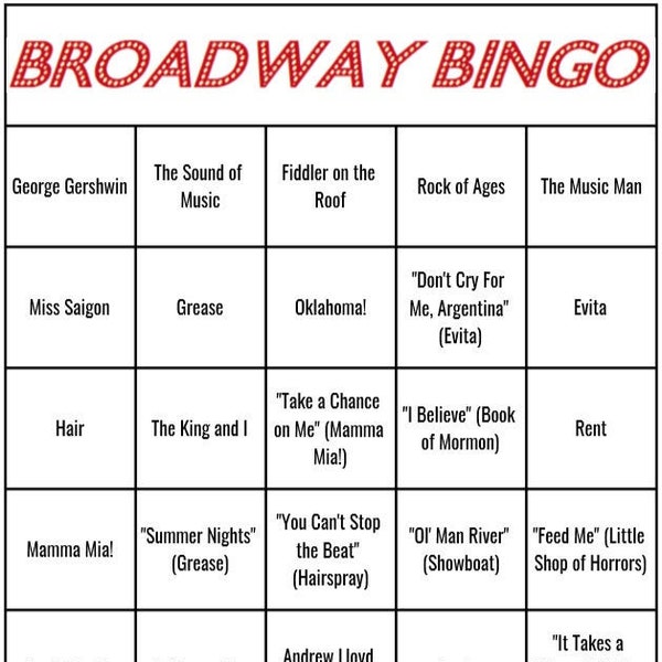 Broadway Bingo